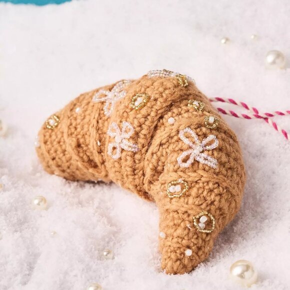 Anthropologie Crochet Croissant Ornament - New with Tag - Picture 1 of 5